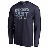 Men's Cowboys Navy 2018 NFL Playoffs Reppin' The East Long Sleeve T-Shirt,baseball caps,new era cap wholesale,wholesale hats